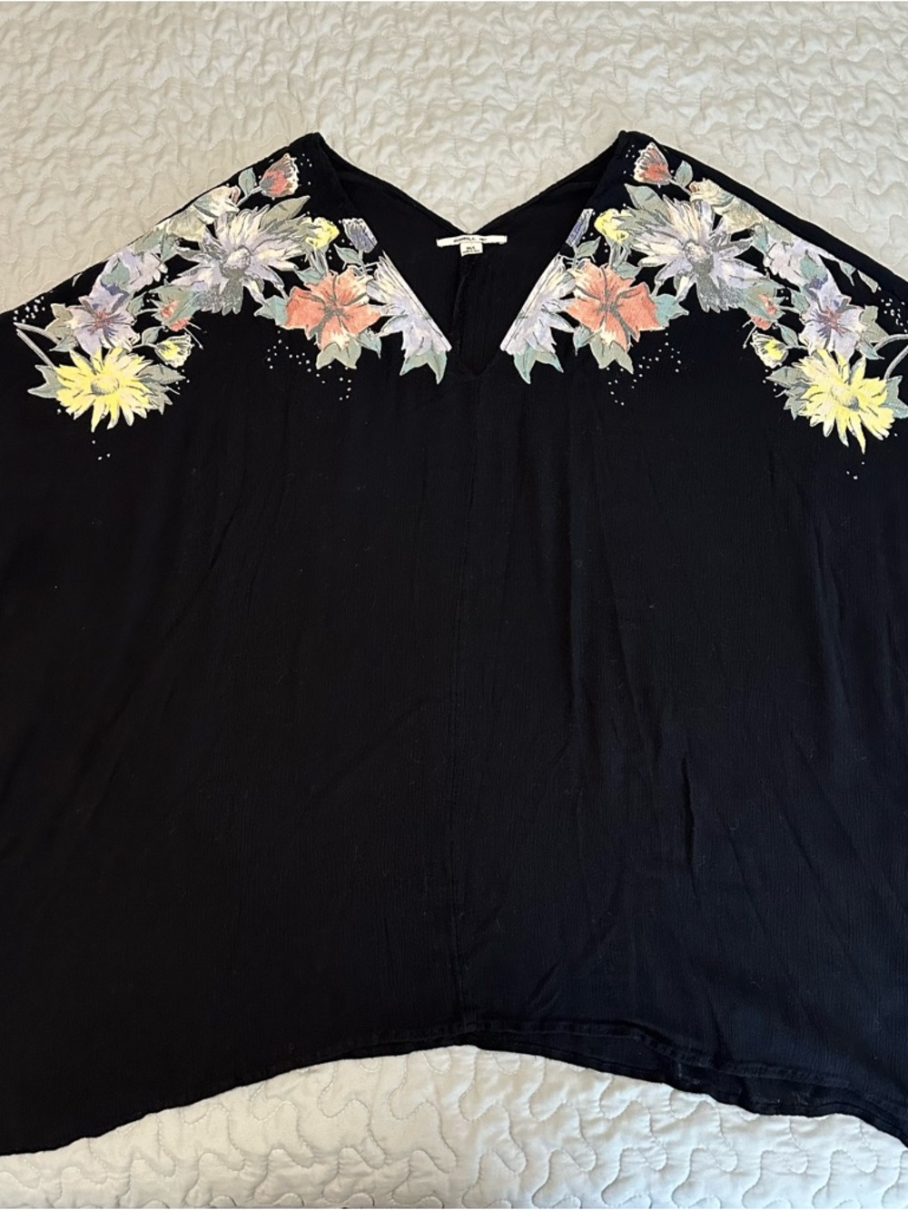 O'neil Black Floral Tropical Print M/L Women’s Swim Suit Cover-Up